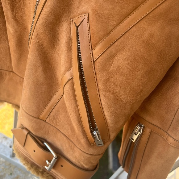 IRO SHEARLING LINED LEATHER/ SUEDE Women JACKET - Picture 8 of 11